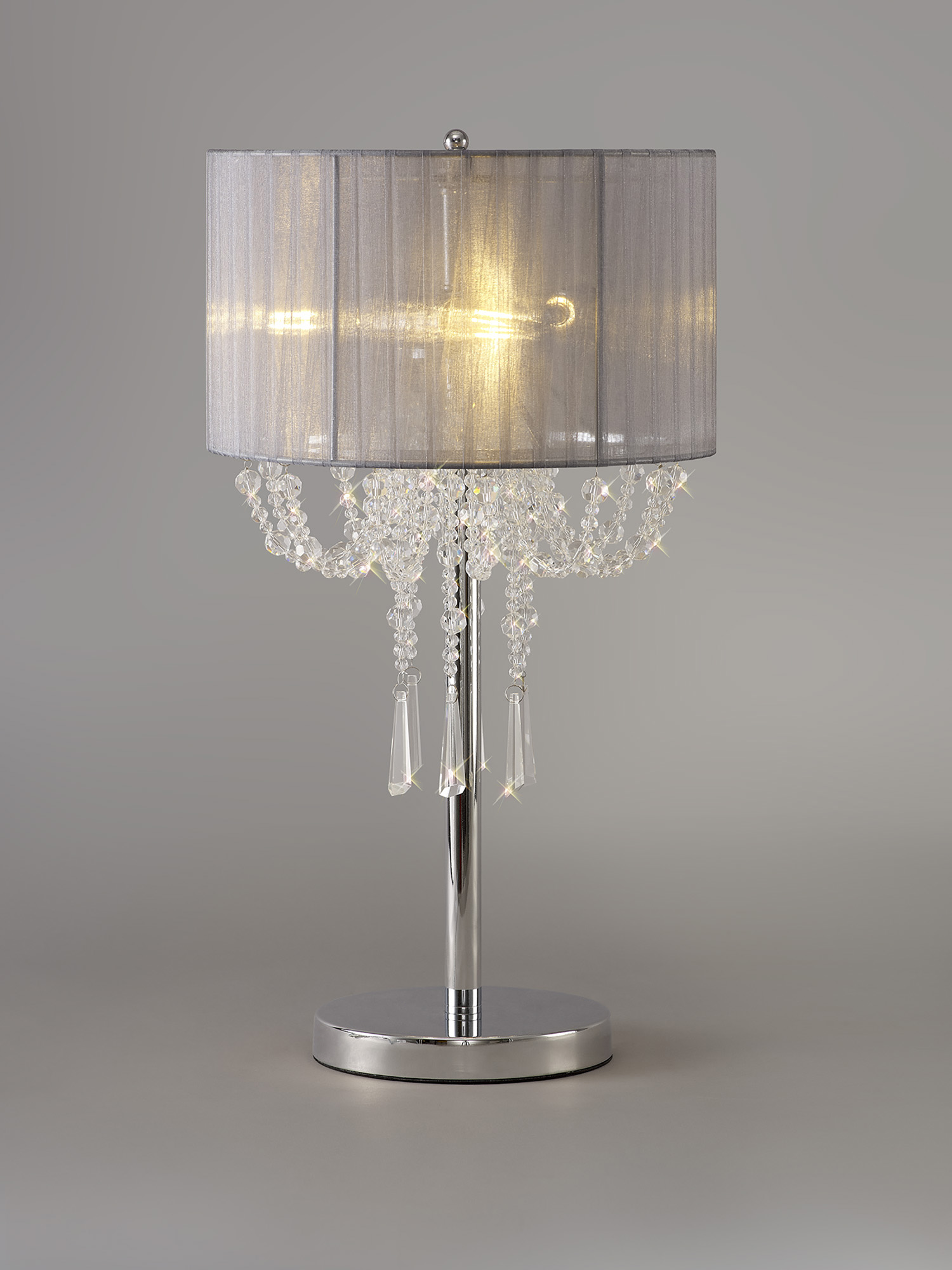 IL31749/GY  Freida 55cm Crystal Table Lamp 3 Light